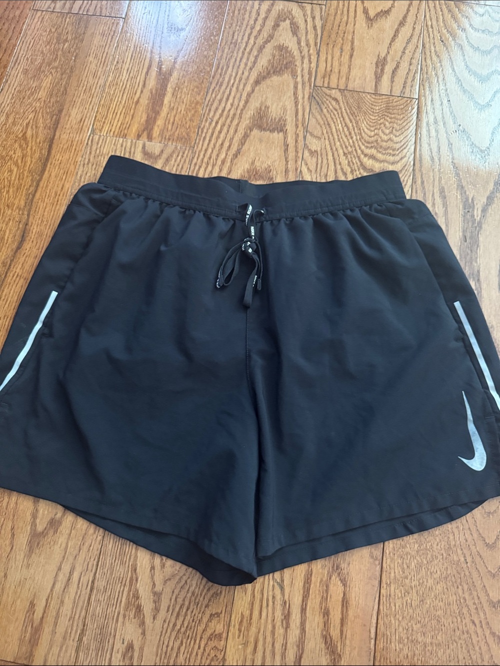Nike Black Athletic Shorts with Reflective Accents